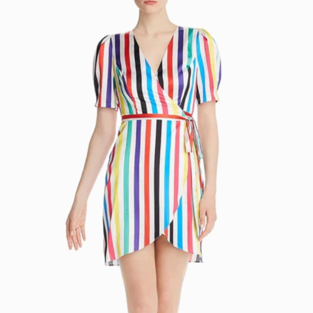 NWT Aqua rainbow wrap dress